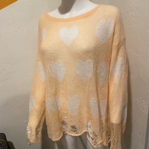 WILDFOX heart pattern knit sweater